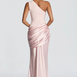 One Shoulder Ruched Maxi Dress