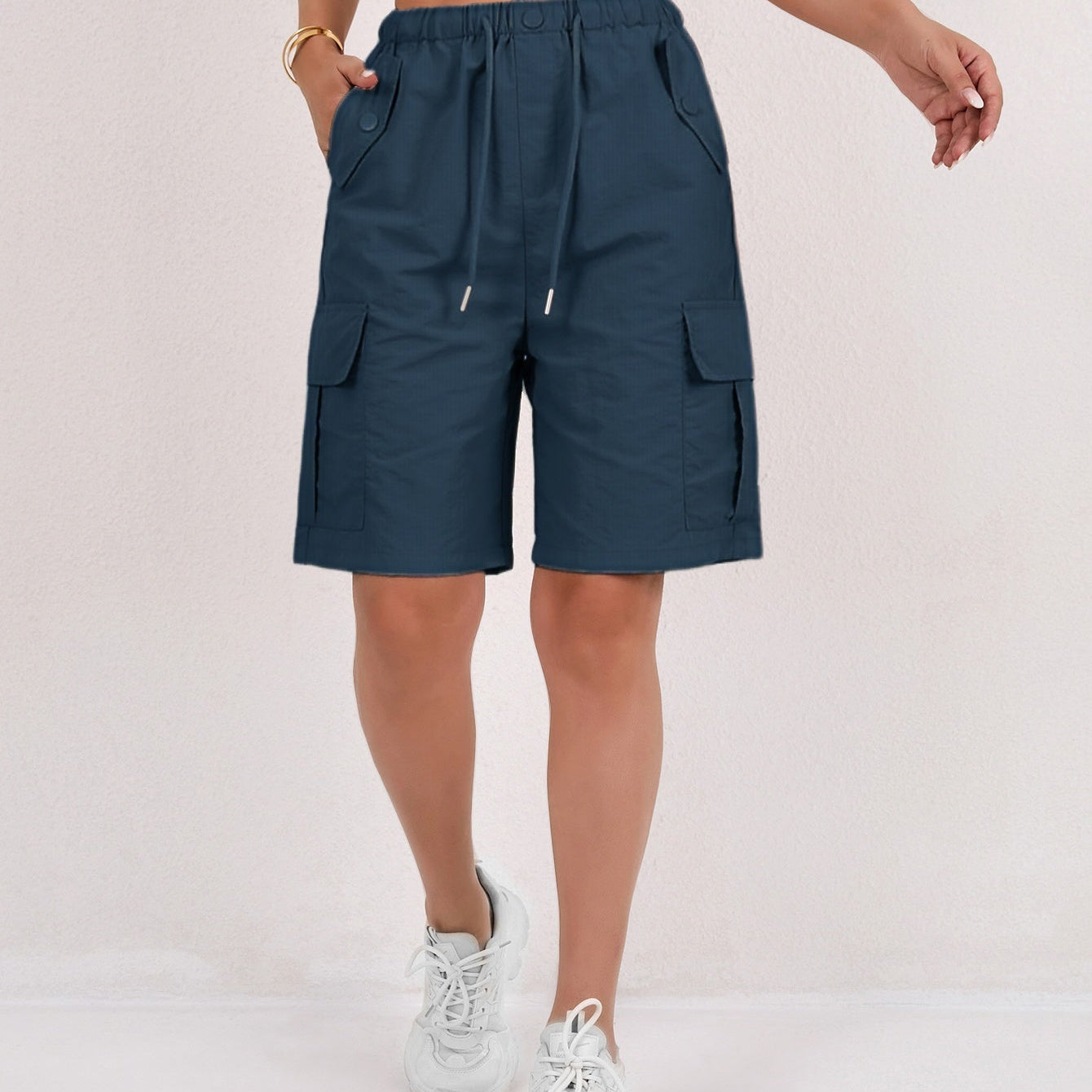 High Waist Cargo Shorts