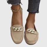 Chain Detail Slip-On Loafers