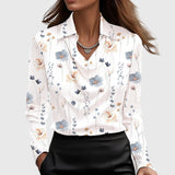 Cowl Neck Satin Long Sleeve Blouse
