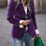 Women's Fitted Velvet Blazer