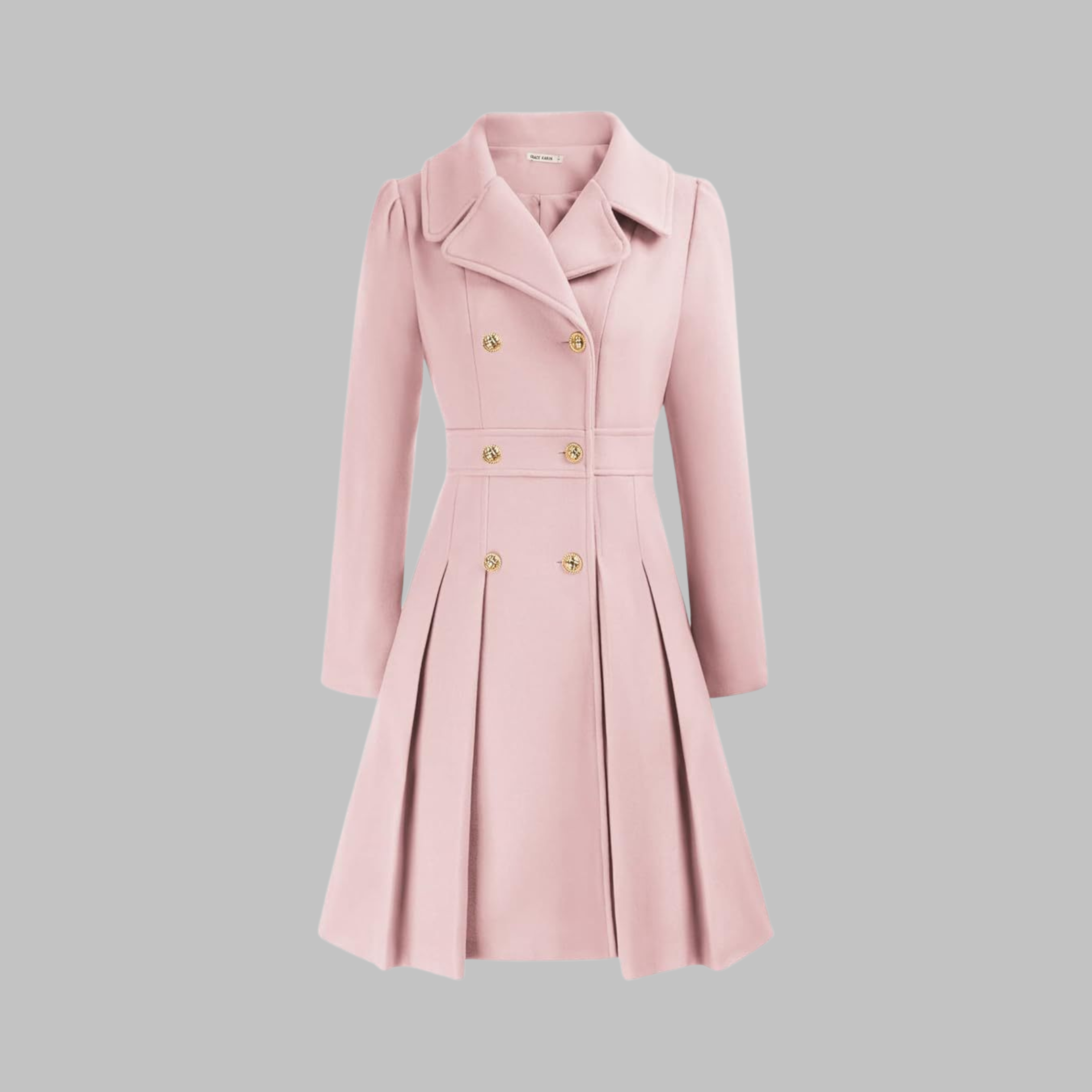 Double-Breasted Belted Trench Coat Dress