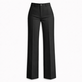 Women's High-Waist Wide-Leg Polyester Trousers