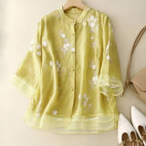 Gina | Embroidered Cotton Top