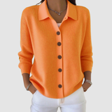 Women's Collared Knit Button-Front Cardigan