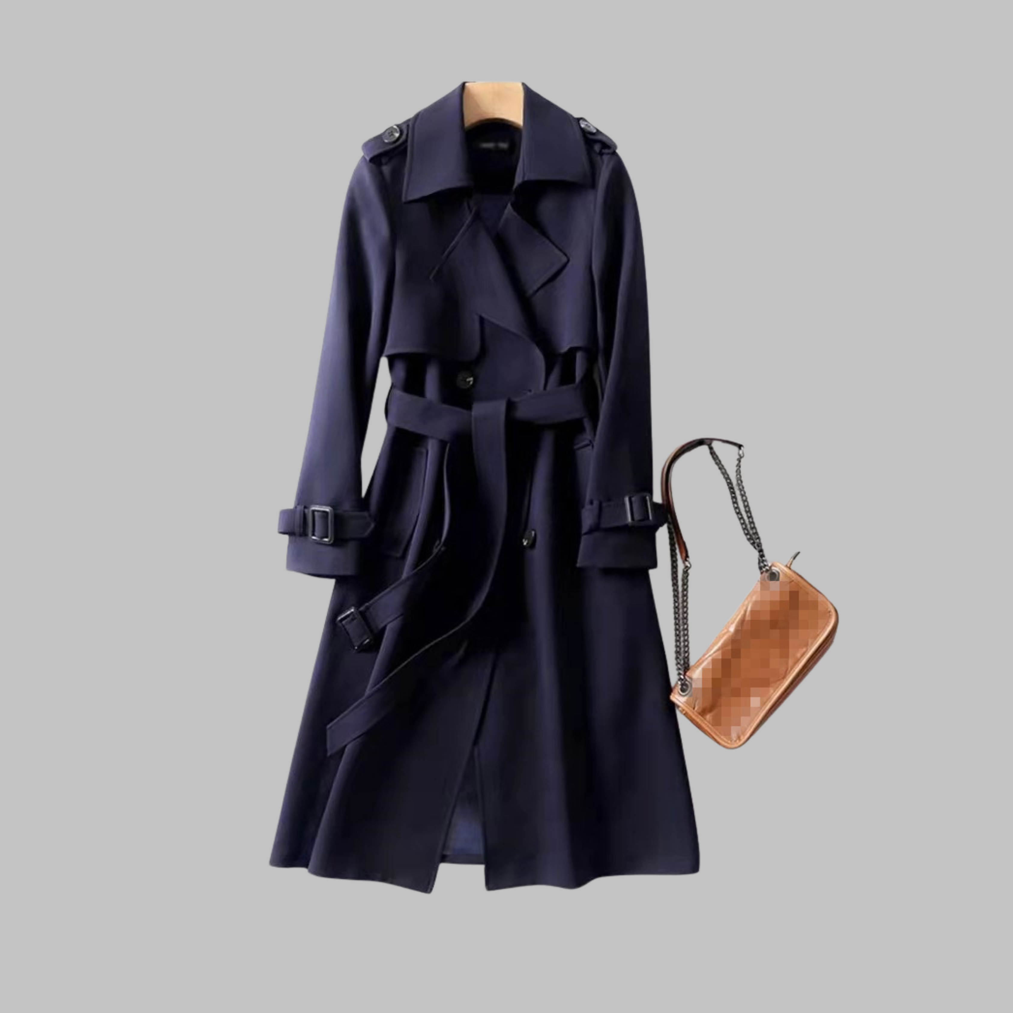 Belted Double-Breasted Trench Coat