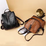 Women's Anti-Theft Faux Leather Convertible Backpack