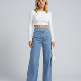 Women's High Rise Wide Leg Stretch Jeans