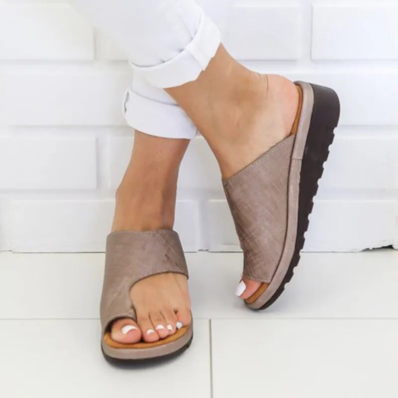 Wide Strap Slip-On Sandals