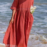 Gathered Waist Maxi Dress