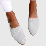 Woven Pointed Toe Flat Mules