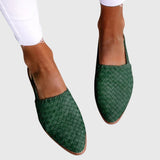 Woven Pointed Toe Flat Mules
