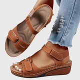 Adjustable Double Strap Wedge Sandals