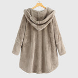 Hooded Button Front Sherpa Fleece Cardigan