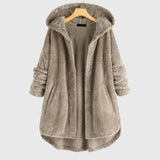 Hooded Button Front Sherpa Fleece Cardigan