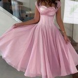Women's Tulle Sweetheart Neckline A-Line Midi Dress