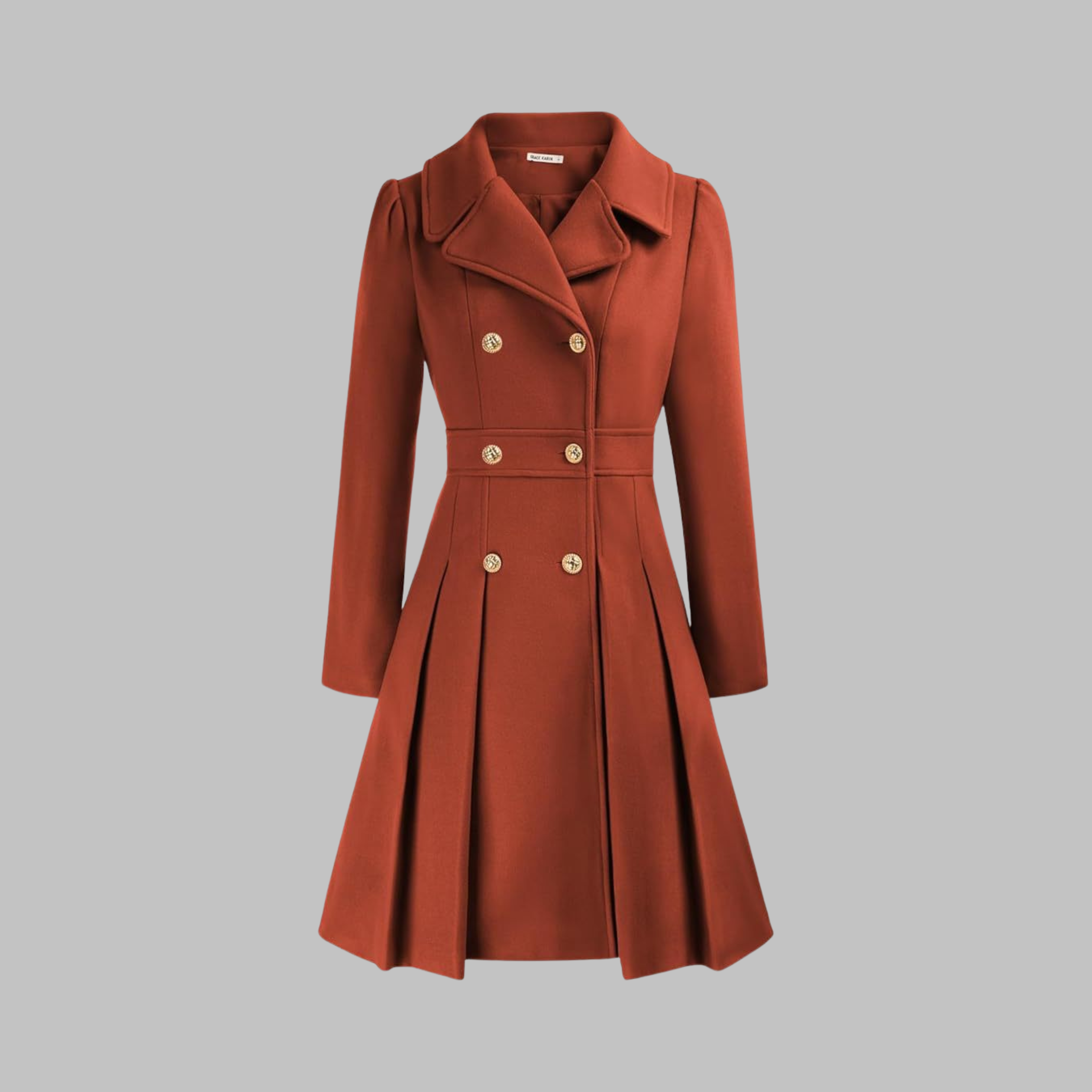 Double-Breasted Belted Trench Coat Dress