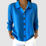Women's Collared Knit Button-Front Cardigan