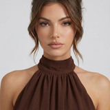 Halter Neck Layered Mini Dress
