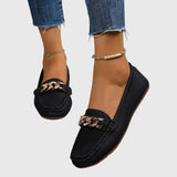 Chain Detail Slip-On Loafers