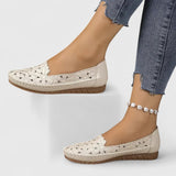 Perforated Slip-On Flat Loafers