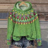 Fair Isle Knit Hooded Sweater