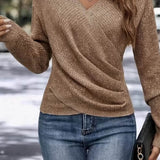 Women's V-Neck Wrap Front Knit Sweater
