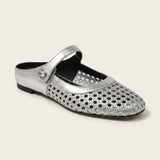 Women's Woven Instep Strap Flat Mules