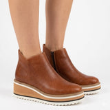 Women's Platform Ankle Boots with Cushioned Sole