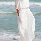 Gathered Waist Maxi Dress
