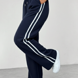 Women's Wide Leg Side Stripe Drawstring Trousers