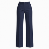 Women's High-Waist Wide-Leg Polyester Trousers