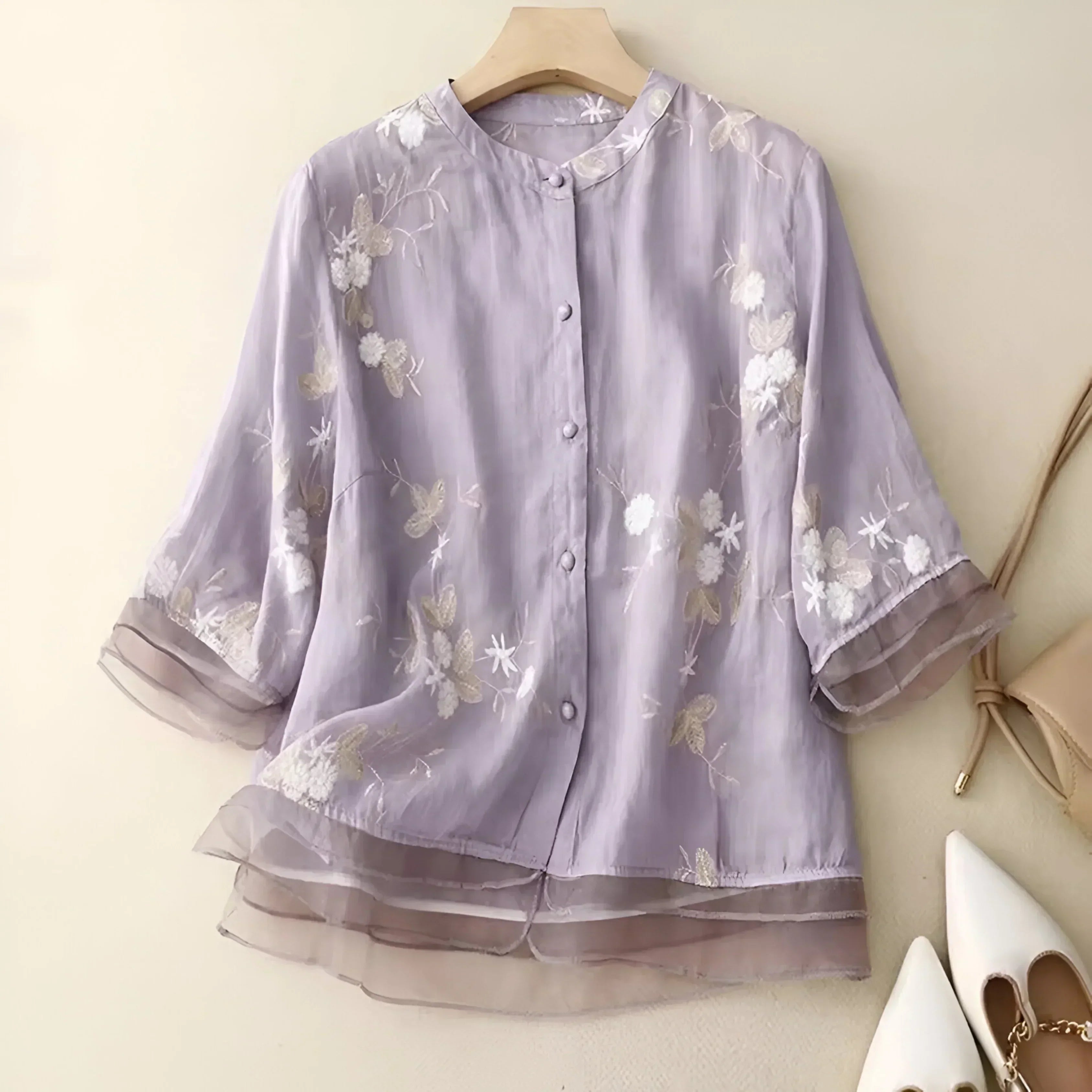 Gina | Embroidered Cotton Top