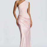 One Shoulder Ruched Maxi Dress
