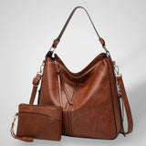 Large Multi-Strap Shoulder Bag with Pouch