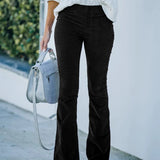 High Waist Bootcut Stretch Trousers