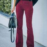 High Waist Bootcut Stretch Trousers
