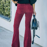 High Waist Bootcut Stretch Trousers