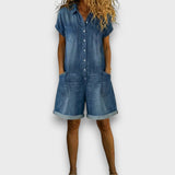 Button Front Denim Shirt Dress