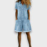 Button Front Denim Shirt Dress