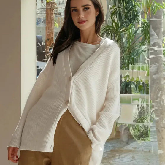 Oversized Button Front Knit Cardigan