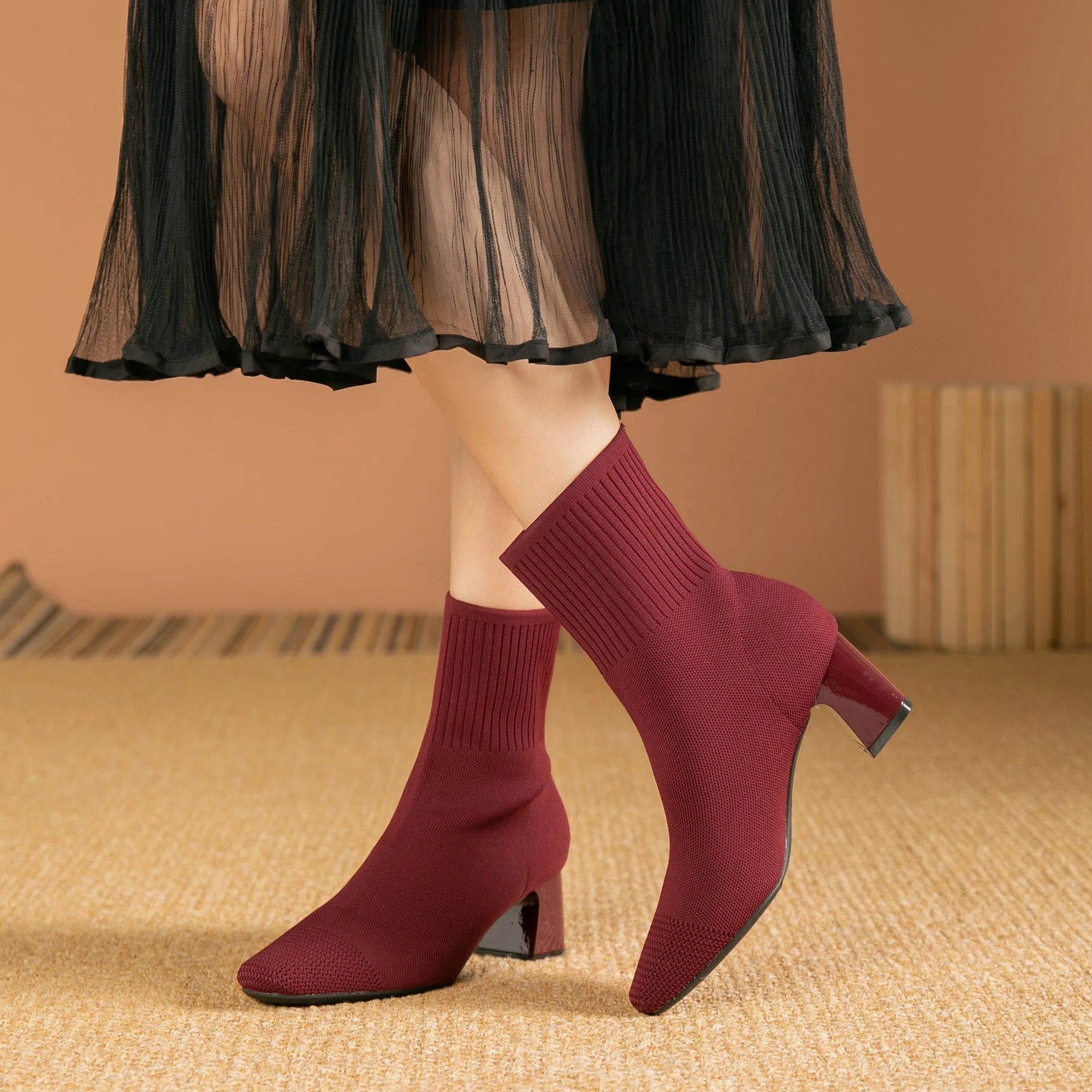 Knitted Sock Ankle Boots