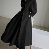 Belted Long Sleeve Maxi Shirt Dress