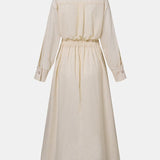 Belted Long Sleeve Maxi Shirt Dress