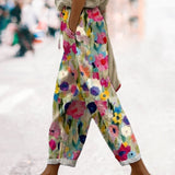Floral Print Relaxed Tapered Trousers