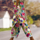 Floral Print Relaxed Tapered Trousers