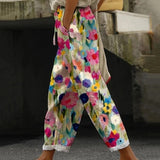 Floral Print Relaxed Tapered Trousers