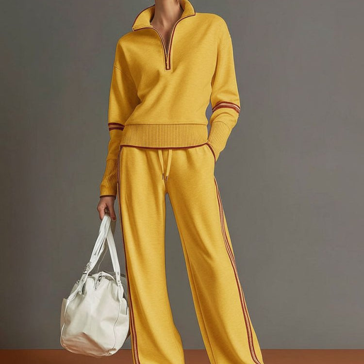 Long Sleeve Zip Front Lounge Set