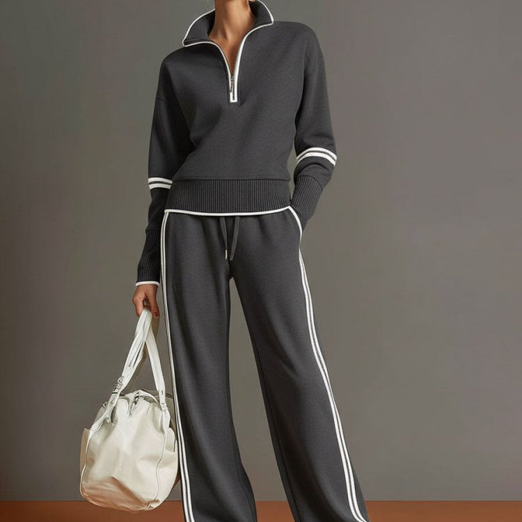 Long Sleeve Zip Front Lounge Set