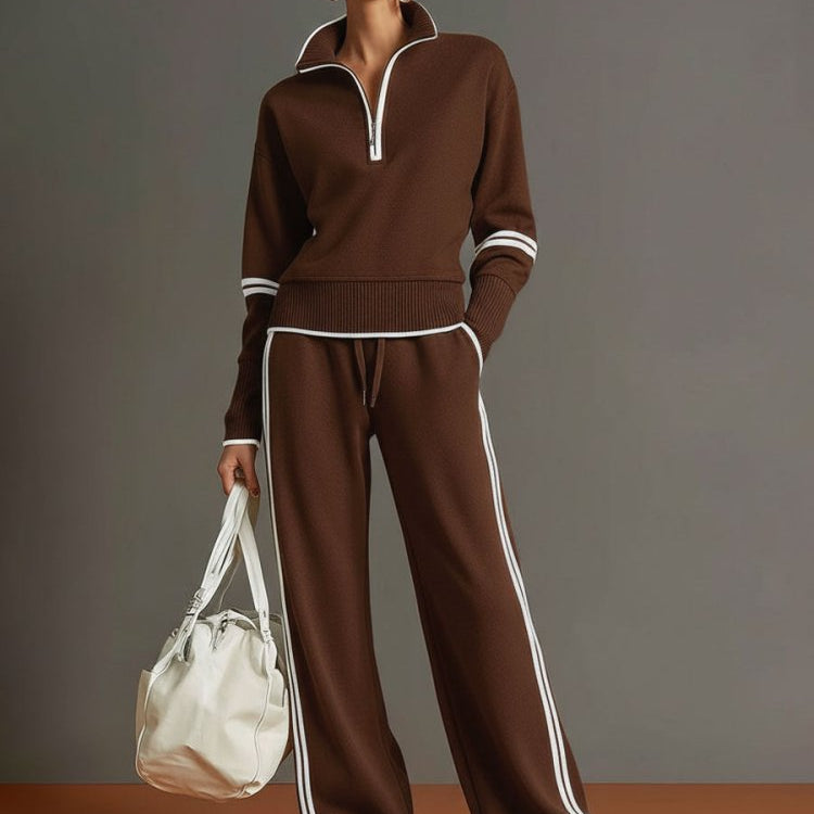 Long Sleeve Zip Front Lounge Set